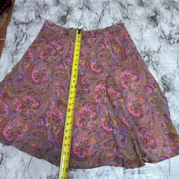 Vintage 90s Y2K Paisley Pink Ruffle Skirt and top set size 14 Petite boho Flowy - Picture 8 of 9